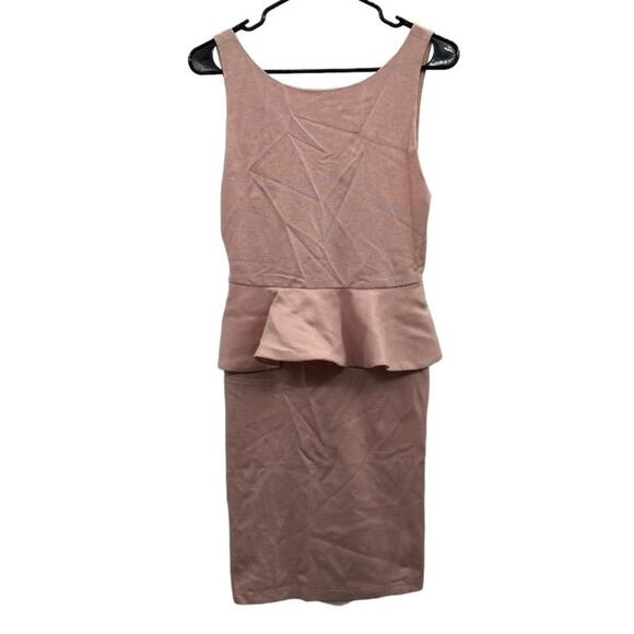 Alice + Olivia Pink Tracey Peplum Sheath Sleeveless Designer Dress Size 4 - Picture 2 of 9
